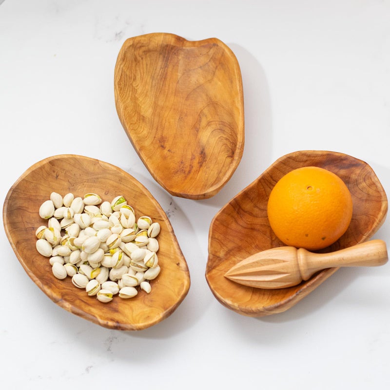 Cospring Root Wood Dish, Party Platter and Tray for Sandwich Bread Serving, appetizer display, Vintage ring dish, Hand Carved Artworks (8 inch - 10 inch) - Image 5